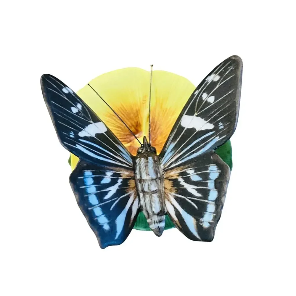 Vintage 1985 Franklin Mint Mangrove Skipper Butterfly Water Poppy Porcelain